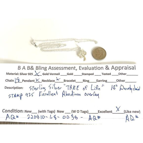AQ# Sterling 925 Silver “ Tree of Life” Pendant & 18” Chain - Picture 4 of 9